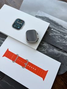 apple  Apple Watch Ultra 2 49mm Titanium Orange Ocean Band 100% battery strap