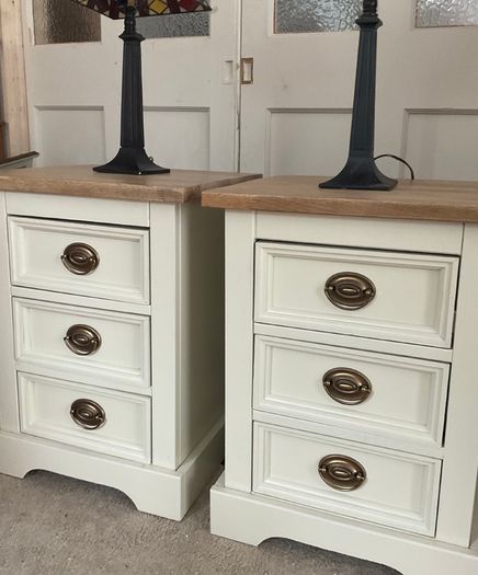 Pair of large solid bedside lockers