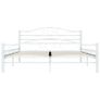 Bed Frame White Metal 160x200 cm Image 3