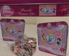 Disney Princess Jigsaw Puzzle In Metal Storage Tin