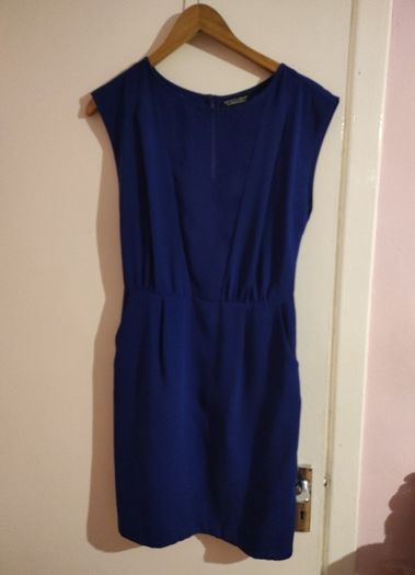 Warehouse Navy Midi Dress