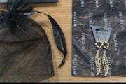 Nice gift!! Pilgrim drop black gold plated floral and leaf design earrings