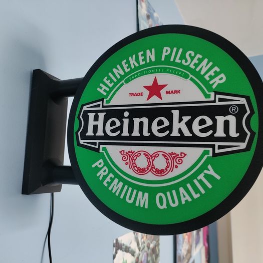 Heineken Inspired LED Light Box Wall Sign | Illuminated Bar Pub Man Cave Beer