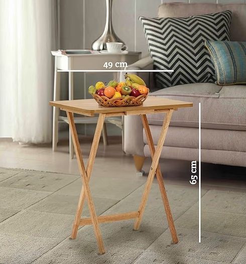Housewares Snack Table, 65 x 49 x 39 cm Rubberwood