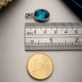 925 Vintage Sterling Silver Blue Crystal Pendant Image 9