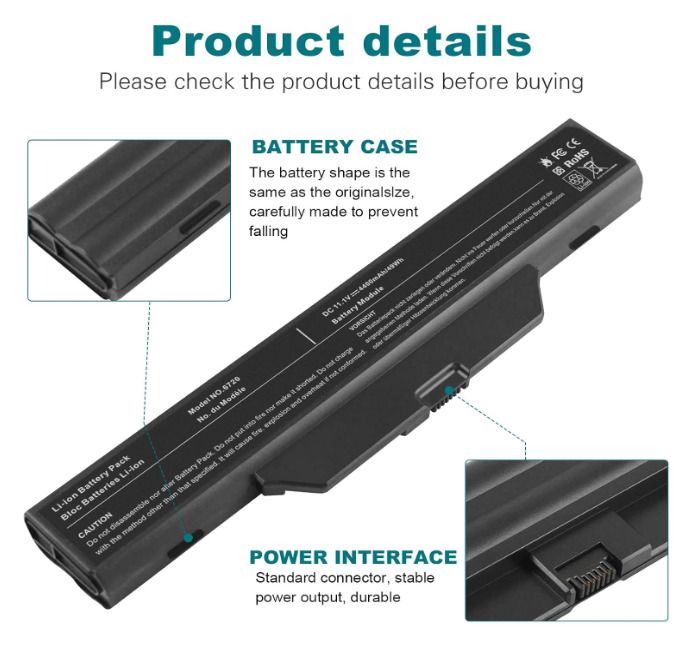 6720 Laptop Battery for HP 550 Compaq 610 Business Notebook