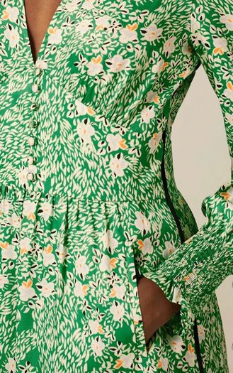 ME+EM Green Floral Fabric Dress