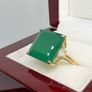 Gold plated Verde Onyx & White Zircon Ring 14K Gold Plated Image 6