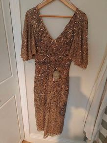 Hollister gold midi dress