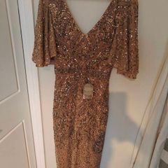 Hollister gold midi dress
