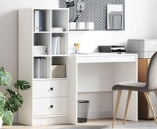Desk with Drawer 2 pcs White