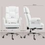 Ergonomic Office Chair, height-adjustable 48-56 cm, reclining backrest, footrest, White Image 3