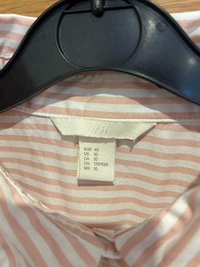 Ladies pink and white striped shirt
