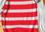 Age 3-4 Grey & Red Striped Jumper
