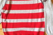 Age 3-4 Grey &amp; Red Striped Jumper