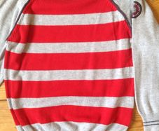 Age 3-4 Grey & Red Striped Jumper