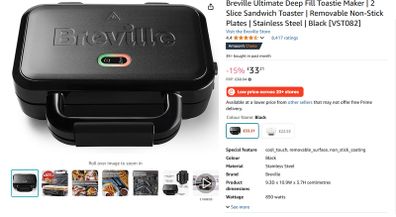 BREVILLE Sandwich Toaster - Black