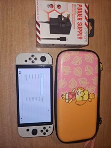 Nintendo Switch OLED (White) + Case + USB-C Charger Excellent Condition