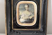 A vintage silk printed portrait of a lady