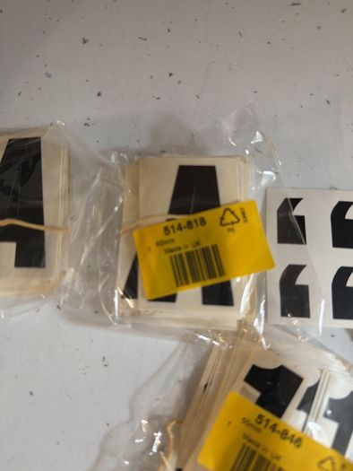 Adhesive numbers/letters/symbols 50 mm 4 packs