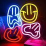DISCOUNT CODE IN DESCRIPTION Smile Face Neon Sign LED Neon Light Wall Decor Smiley Face Light Up Signs USB Happy Faces Neon Signs for Bedroom Kids Room Wedding Party Decor (FREE SHIPPING) Image 4