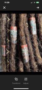 Set of Four Jumbo Naturally Patinated Copper Dreadlock Beads Hair Accessorys