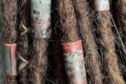 Set of Four Jumbo Naturally Patinated Copper Dreadlock Beads Hair Accessorys