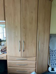 Fitted wardrobe with mirror & drawers for sale..excellent condition but needs to be de-assembled & re-assembled