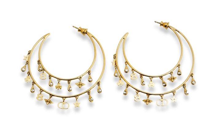 hoop charm earrings