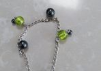 Irish made sterling silver chain bracelet t bar clasp with cabochon stones