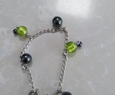 Irish made sterling silver chain bracelet t bar clasp with cabochon stones