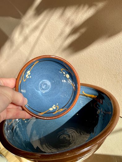 Set of 7 Vintage H&F Terrybaun Irish Pottery Bowls,  Slipware Glazed