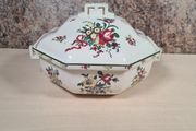 Royal Doulton Old Leeds Sprays Covered Casserole Pot Octagonal D3548