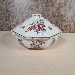Royal Doulton Old Leeds Sprays Covered Casserole Pot Octagonal D3548
