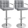 2pcs Adjustable Height Bar Stool Stainless Steel With Armrest Footrest Image 10