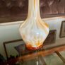 Mid Century Italian or Murano style Tall Swirl Pattern Orange and White Bud Vase 31 cm Image 3