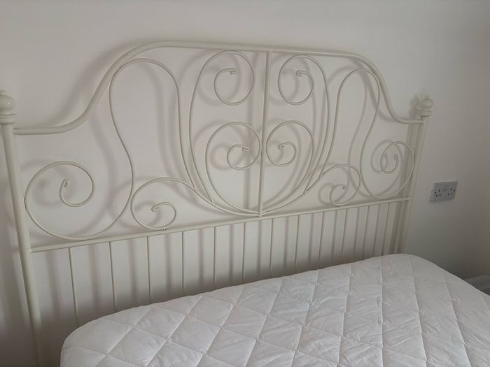 IKEA White metal double bed