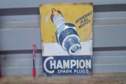 Champion Spark Plug Classic car garage metal tin sign