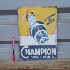 Champion Spark Plug Classic car garage metal tin sign