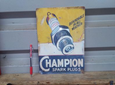 Champion Spark Plug Classic car garage metal tin sign