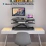 Standing Desk Converter 32in/80cm Height-Adjustable Dual Tier Workstation Ergonomic Sit-Stand for PC Laptop Keyboard Monitor Stand Compatible Up to 15kg Home Office (Black) Image 7