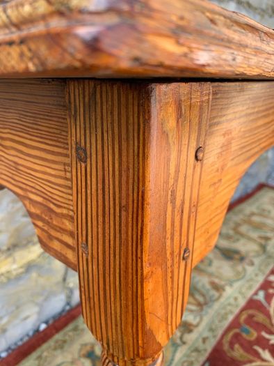 Victorian country table in solid pitch pine