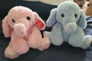 Aurora World Pink And Blue Elephant Set Soft Toys Plush Brand New