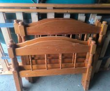 2 single pine beds