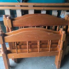 2 single pine beds