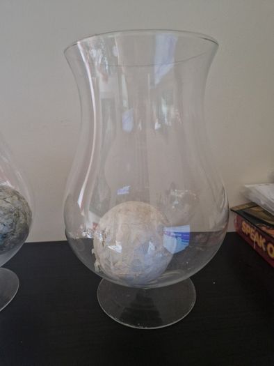 2 Large Delicate Glass Vases