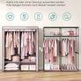 Set of 2, Wardrobe with 2 Clothes Rails, Storage of Clothes, Fabric Cabinet, Clothes Rack, Foldable, Dressing Room, Bedroom, 140 x 43 x 174 cm, Grey Image 9