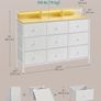 Chest of Drawers Bedroom With Charging Station, Steel Frame 9 Fabric Drawers and LED Lights Image 2