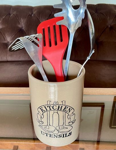 Vintage Stoneware Pearsons of Chesterfield Crock Style Utensil Holder