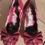 Irregular choice funky velvet bow shoes 4 4.5 wine kitten heel Image 7